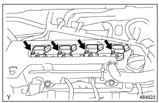 Toyota Corolla. Remove ignition coil assy