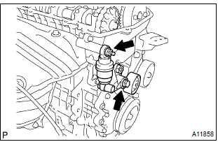 Toyota Corolla. Install v–ribbed belt tensioner assy