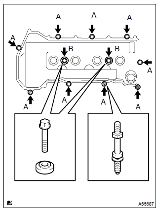 Toyota Corolla. Install cylinder head cover sub–assy