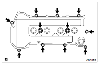 Toyota Corolla. Remove cylinder head cover sub–assy