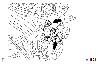 Toyota Corolla. Install v–ribbed belt tensioner assy