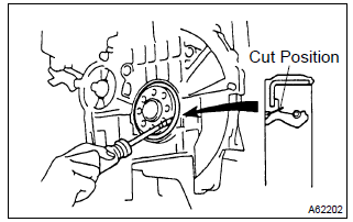 Toyota Corolla. Remove engine rear oil seal