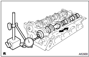 Toyota Corolla. Inspect camshaft thrust clearance