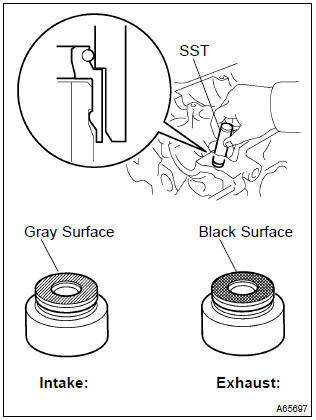 Toyota Corolla.  Install valve stem oil o seal or ring