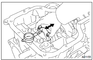 Toyota Corolla.  Inspect connecting rod thrust clearance