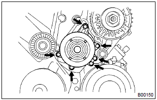 Toyota Corolla. Remove water pump assy