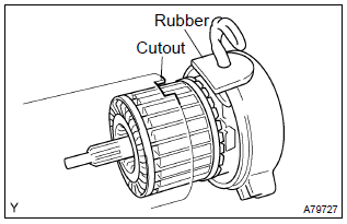 Toyota Corolla.  Install starter commutator end frame assy