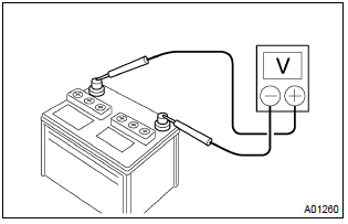 Toyota Corolla. Check battery voltag