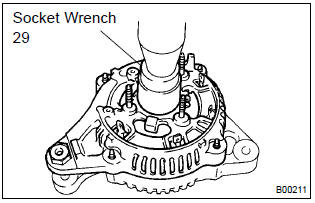 Toyota Corolla. Install generator rotor assy