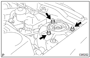 Toyota Corolla. Remove front shock absorber with coil spring