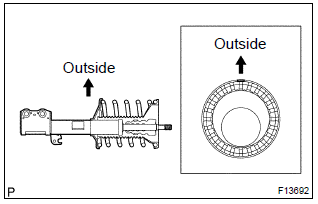 Toyota Corolla. Install shock absorber assy front lh