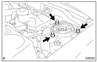 Toyota Corolla. Install front shock absorber with coil spring