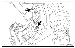 Toyota Corolla. Remove front stabilizer link assy lh