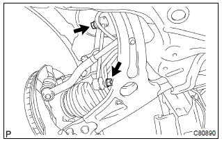 Toyota Corolla. Install front stabilizer link assy lh