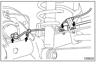 Toyota Corolla.  Separate skid control sensor wire