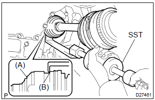 Toyota Corolla.  Remove front drive shaft assy lh