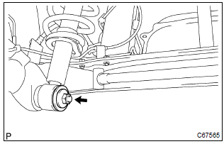 Toyota Corolla. Temporary tighten rear shock absorber with coil spring