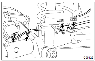 Toyota Corolla. Install skid control sensor wire