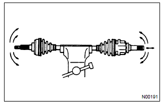 Toyota Corolla. Inspect front drive shaft assy lh