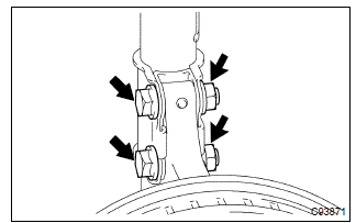 Toyota Corolla. Remove front axle assy lh