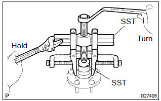 Toyota Corolla. Remove front axle hub sub–assy lh