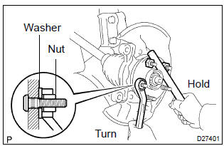 Toyota Corolla. Install front axle lh hub bolt