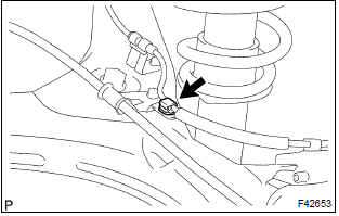 Toyota Corolla. Remove parking brake cable assy no.3