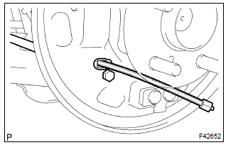 Toyota Corolla. Connect parking brake cable assy no.3