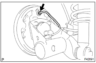 Toyota Corolla. Remove rh, front or upper rear wheel brake cylinder assy