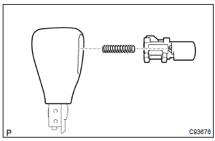 Toyota Corolla.  Install shift lever knob button