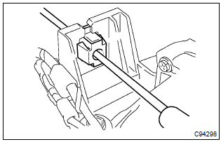 Toyota Corolla. Connect floor shift parking lock cable assy