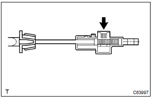 Toyota Corolla. Connect floor shift parking lock cable assy