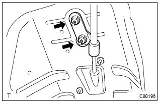 Toyota Corolla. Remove floor shift cable transmission control shift