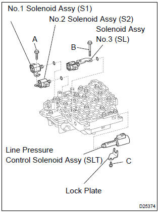 Toyota Corolla. Remove transmission valve body assy