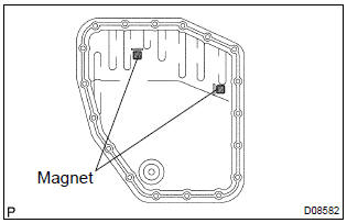 Toyota Corolla. Install automatic transaxle oil pan sub–assy