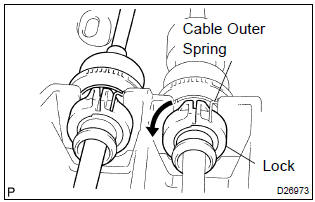 Toyota Corolla. Remove floor shift cable transmission control shift