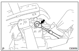 Toyota Corolla. Disconnect floor shift cable transmission control shift