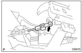 Toyota Corolla. Remove floor shift parking lock cable assy