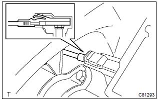 Toyota Corolla. Install floor shift parking lock cable assy