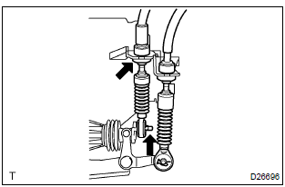 Toyota Corolla. Remove floor shift cable transmission control shift