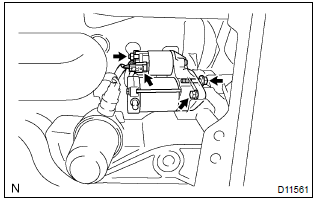 Toyota Corolla. Remove starter assy