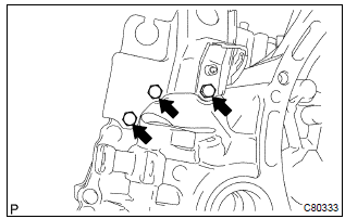 Toyota Corolla. Remove floor shift control lever housing support bracket