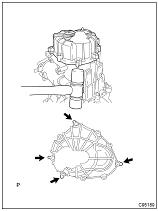 Toyota Corolla.  Remove manual transmission case cover sub–assy