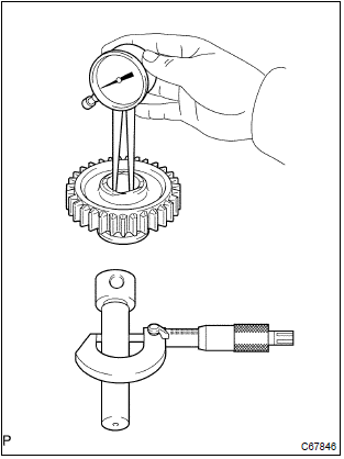 Toyota Corolla. Inspect reverse idler gear sub–assy