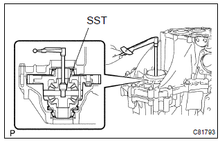 Toyota Corolla. Adjust differential side bearing rreload