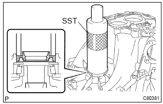 Toyota Corolla. Install transmission case oil seal