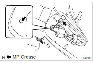 Toyota Corolla. Install clutch master cylinder push rod clevis w/hole pin