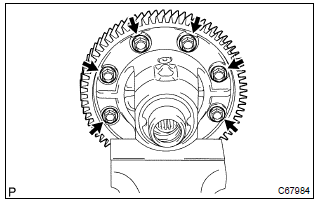 Toyota Corolla. Remove front differential ring gear