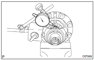 Toyota Corolla. Inspect front differential side gear backlash