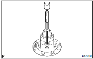 Toyota Corolla. Install front differential pinion shaft straight pin